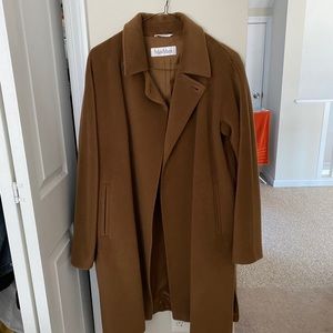 women’s long max mara brown coat